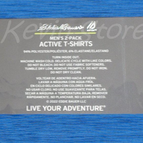 Eddie Bauer Men’s Motion‎ Tee, 2-pack Gray / TRue blue - Picture 3 of 6
